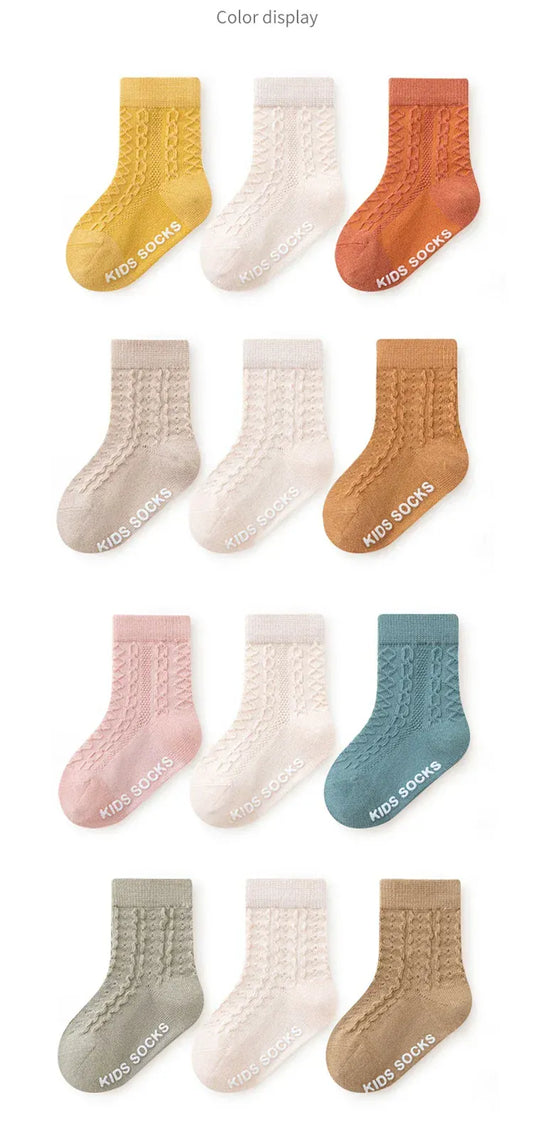 ベビー用靴下・タイツ ベビーキッズソックス 靴下3足セット ショートソックス サマーレース【mh0005684】