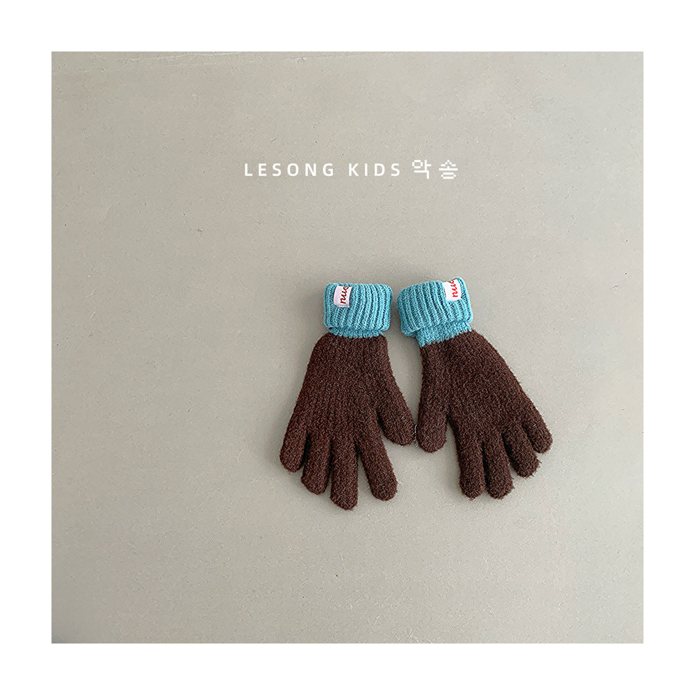 ベビーキッズその他アクセサリー Brown Lake Blue / One Size キッズ手袋 ミトン バイカラー カラフル グローブ【mh0011809】