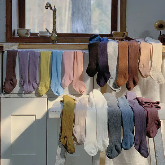 ベビー用靴下・タイツ ベビーキッズタイツ 靴下 カラフルロングソックス【mh0007686】