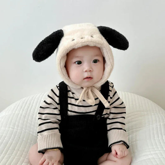 ベビー用帽子 ベビー帽子 耳付きアニマルファーフリースボンネットキャップ【mh0007806】