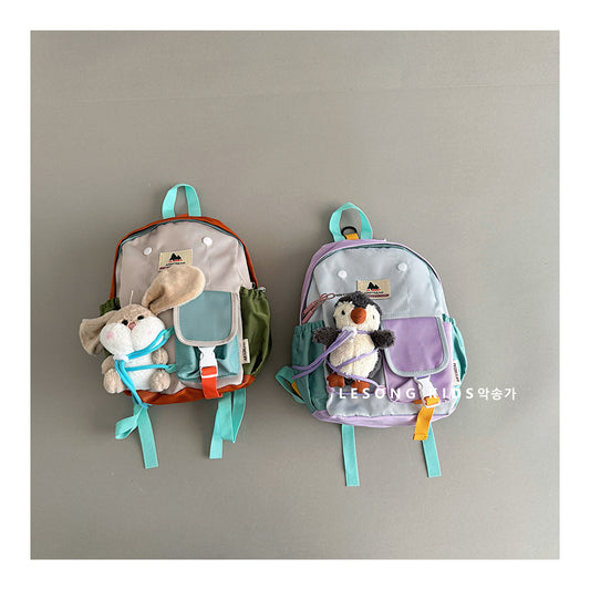 バックパック ベビーキッズリュック バックパック カラーブロック 鞄 バッグ【mh0011822】