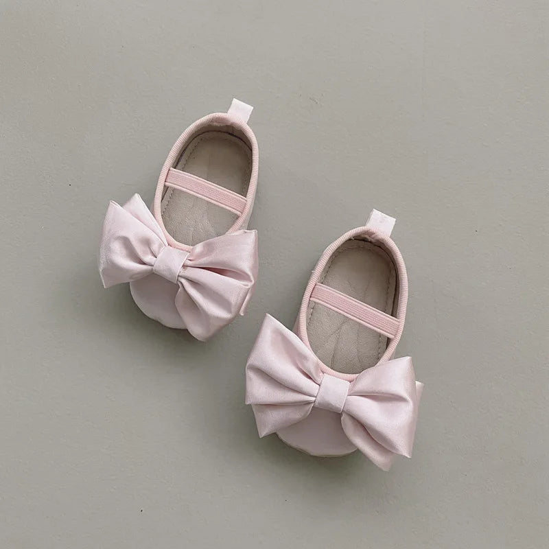ベビー用靴 Pink / S ベビーシューズ リボンバレエシューズ ストラップシューズ ルームシューズ ファーストシューズ 靴 お出かけ 3カラー【mh0003697】
