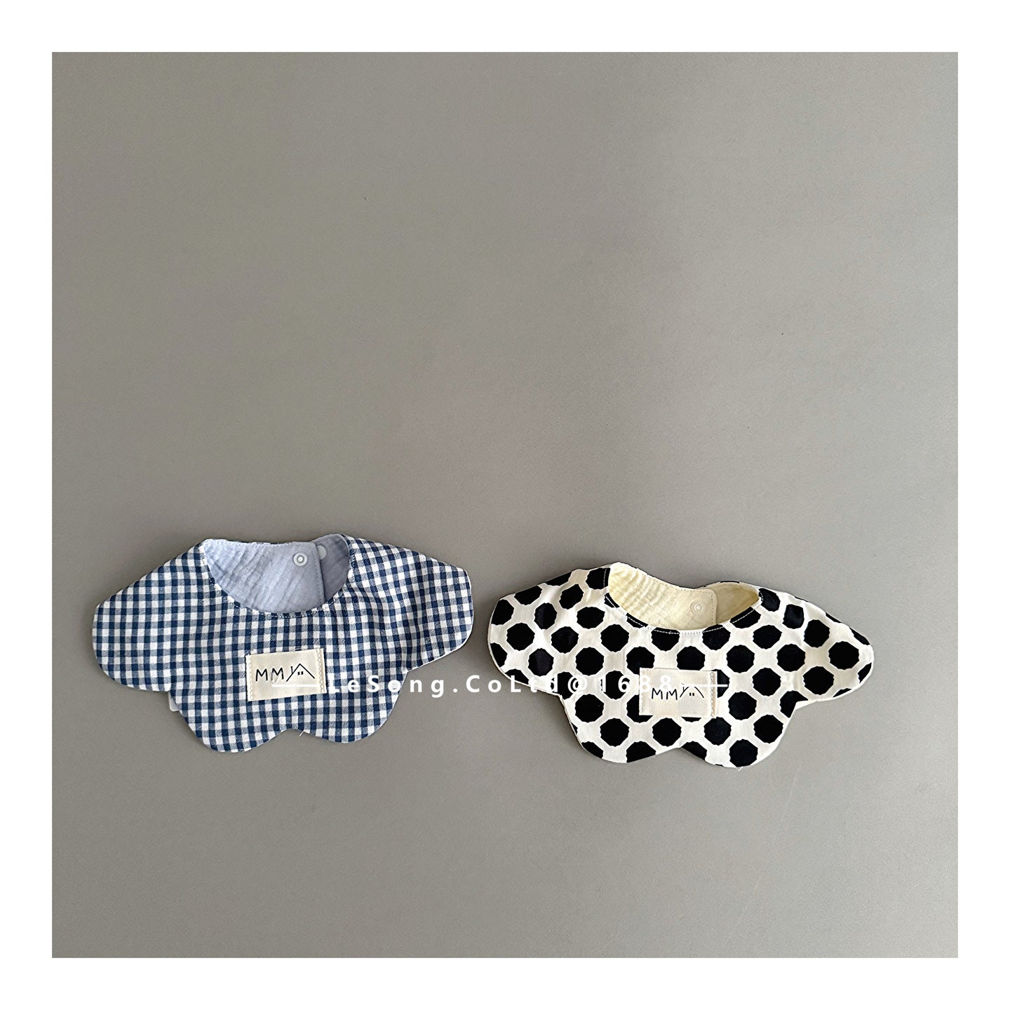 よだれかけ Polka dot bib ベビースタイ ビフ フラワー サークル よだれかけ【mh0011818】