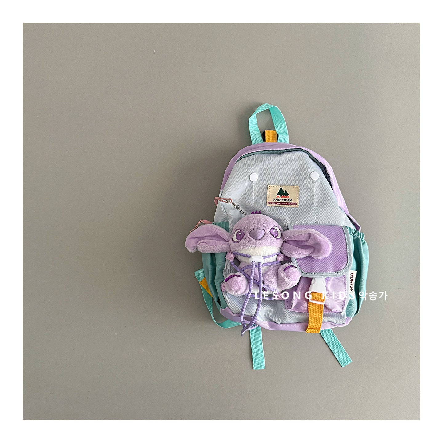 バックパック Purple and light blue shoulders Stitiz / One Size ベビーキッズリュック バックパック カラーブロック 鞄 バッグ【mh0011822】