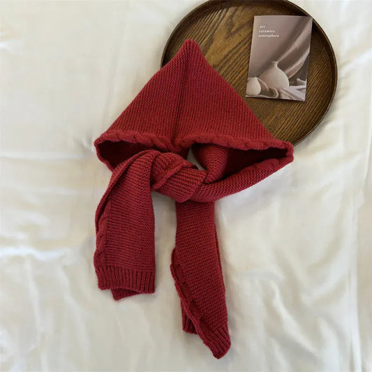 ベビー用帽子 Red / One Size キッズ帽子 フード付きマフラースカーフ 赤ずきんちゃん【mh0008199】