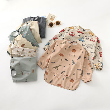よだれかけ Soft Waterproof Long Sleeve Bib ソフト防水長袖お食事エプロン【mh0012240】