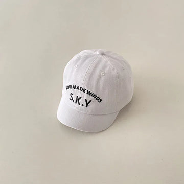 ベビー用帽子 White / 45-50cm ベビー帽子 キャップ 野球帽 レターロゴ刺繍 ハット【mh0005447】