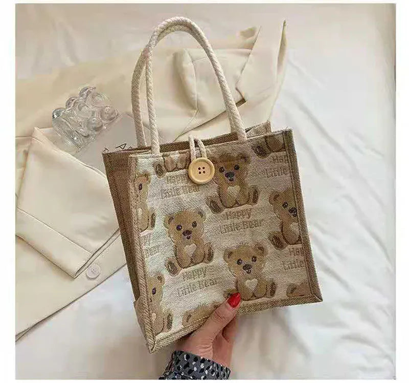 マザーズバッグ White / One Size ミニトートバッグ ベアくまサイドバッグ ランチバッグ 鞄 3カラー【mh0006934】