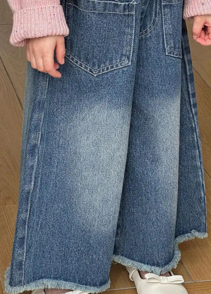 デニムパンツ キッズパンツ デニムパンツ ワイドルーズロングパンツ ガウチョ ジーンズ ジーパン