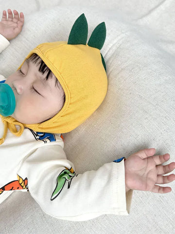 長袖ロンパース ベビーロンパース 帽子セット カラフル恐竜ダイナソープリント長袖ボディスーツ コスチューム