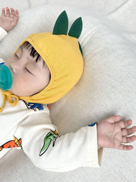 長袖ロンパース ベビーロンパース 帽子セット カラフル恐竜ダイナソープリント長袖ボディスーツ コスチューム