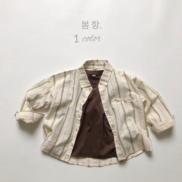 長袖シャツ・ブラウス キッズ服 長袖 シャツ ブラウス トップス ストライプ コットンリネン 男の子