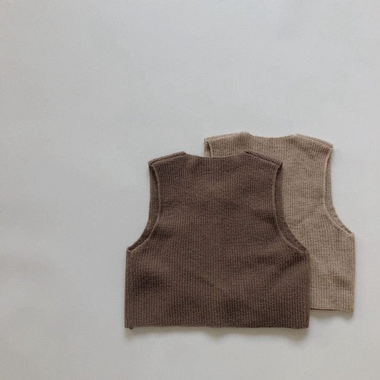 ベスト キッズ ニット 前あき ベスト