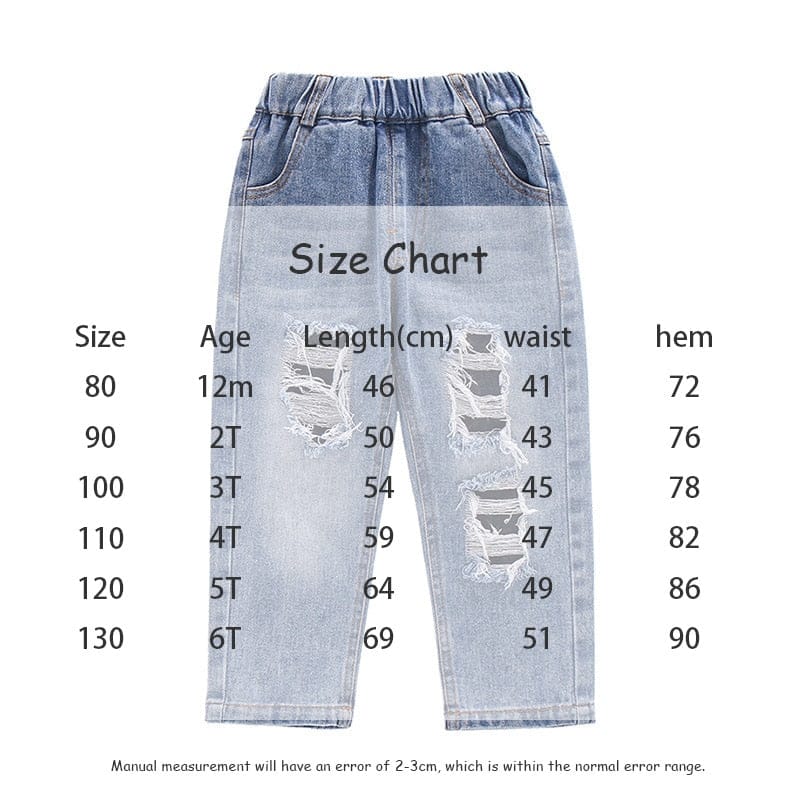 デニムパンツ キッズ ダメージ加工 デニム ルーズ パンツ ジーンズ ジーパン ボーイズ
