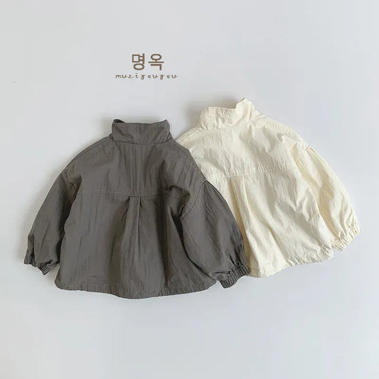 ショートコート・ジャケット・ジャンパー キッズアウター ジップアップウィンドブレーカー ジャンパージャケット 2カラー