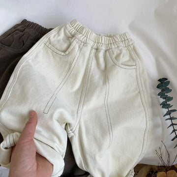 ロングパンツ・スウェットパンツ ☺︎ キッズパンツ シンプルベーシック ルーズパンツ 2カラー