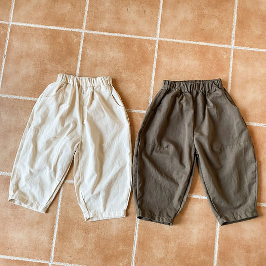 ロングパンツ・スウェットパンツ キッズパンツ ワイドルーズパンツ ロングパンツ カーキ/コーヒー/2カラー
