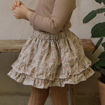 スカート キッズスカート フリルミニスカート フラワー 花柄プリント 2カラー ガールズ 女の子 子供服