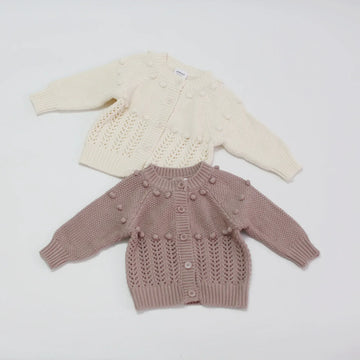 カーディガン・パーカー ベビーキッズカーディガン レースニットセーター 2カラー ガールズ 女の子 子供服