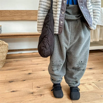ロングパンツ・スウェットパンツ キッズパンツ スウェットパンツ 裏フリース 暖パン グレー ベージュ 2カラー ユニセックス 男の子 女の子 子供服