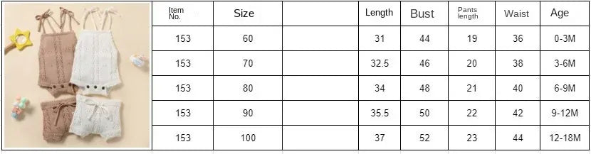 ロンパースセットアップ ベビーセットアップ 2点セット レースニットキャミソールロンパース+ニットショートパンツ 4カラー【mh0007433】