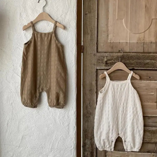 サロペットパンツ・サスペンダーパンツ ベビーサロペット キャミソールジャンプスーツ ロンパース シンプルベーシック 2カラー【mh0005403】