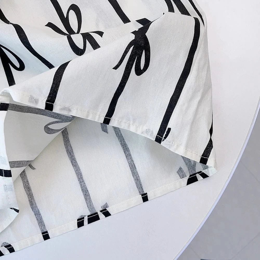 ノースリーブセットアップ キッズセットアップ 2点セット バタフライスリーブトップス+リボンプリントワイドルーズパンツ【mh0006129】