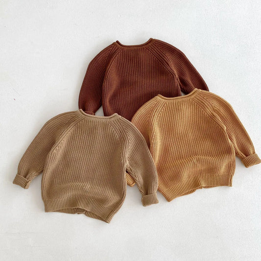 カーディガン・パーカー キッズカーディガン ニットジャケット ポケット 3カラー