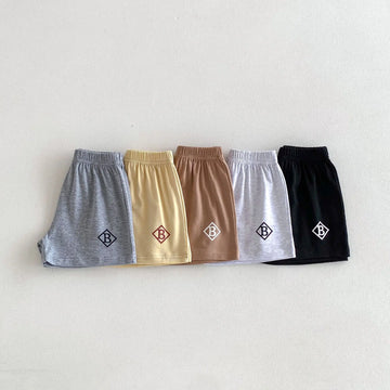 ハーフパンツ・ショートパンツ キッズパンツ ルーズショートパンツ ワンポイントロゴプリント 5カラー