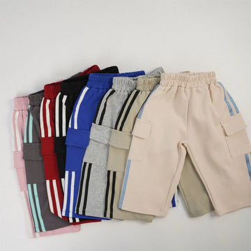 ロングパンツ・スウェットパンツ キッズパンツ サイドラインスウェットカーゴパンツ スポーツパンツ 8カラー【mh0006965】