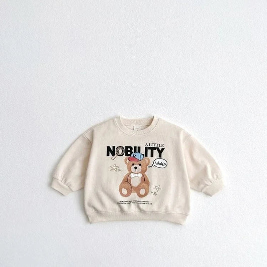 トレーナー・フーディ Apricot / 24M 90CM キッズトップス ベアくまレターロゴプリント長袖スウェットシャツ【mh0008751】