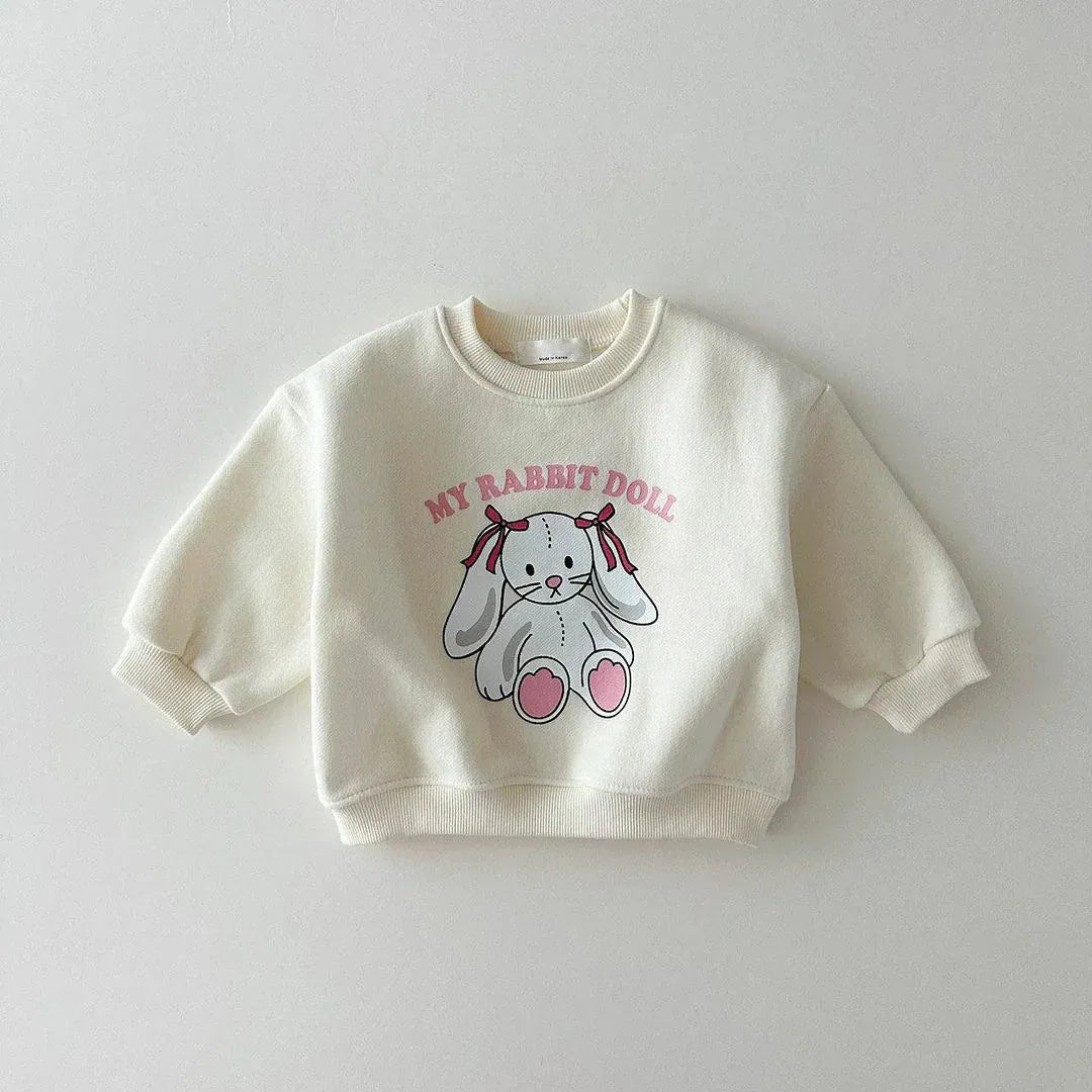 トレーナー・フーディ Apricot / 24M 90CM キッズトップス うさぎバニーくまプリント長袖スウェットシャツ【mh0008756】