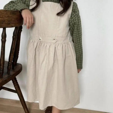 ノースリーブワンピース apricot / 2T 90cm キッズワンピース ノースリーブワンピース ジャンパースカート ブラック/アプリコット/2カラー