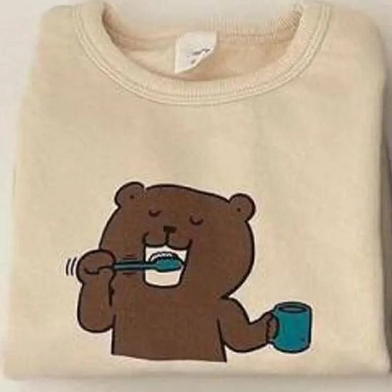 トレーナー・フーディ Bear Tops / 9M/73cm ベビー アニマル 歯磨き トレーナー チェック パンツ【mh0000296】