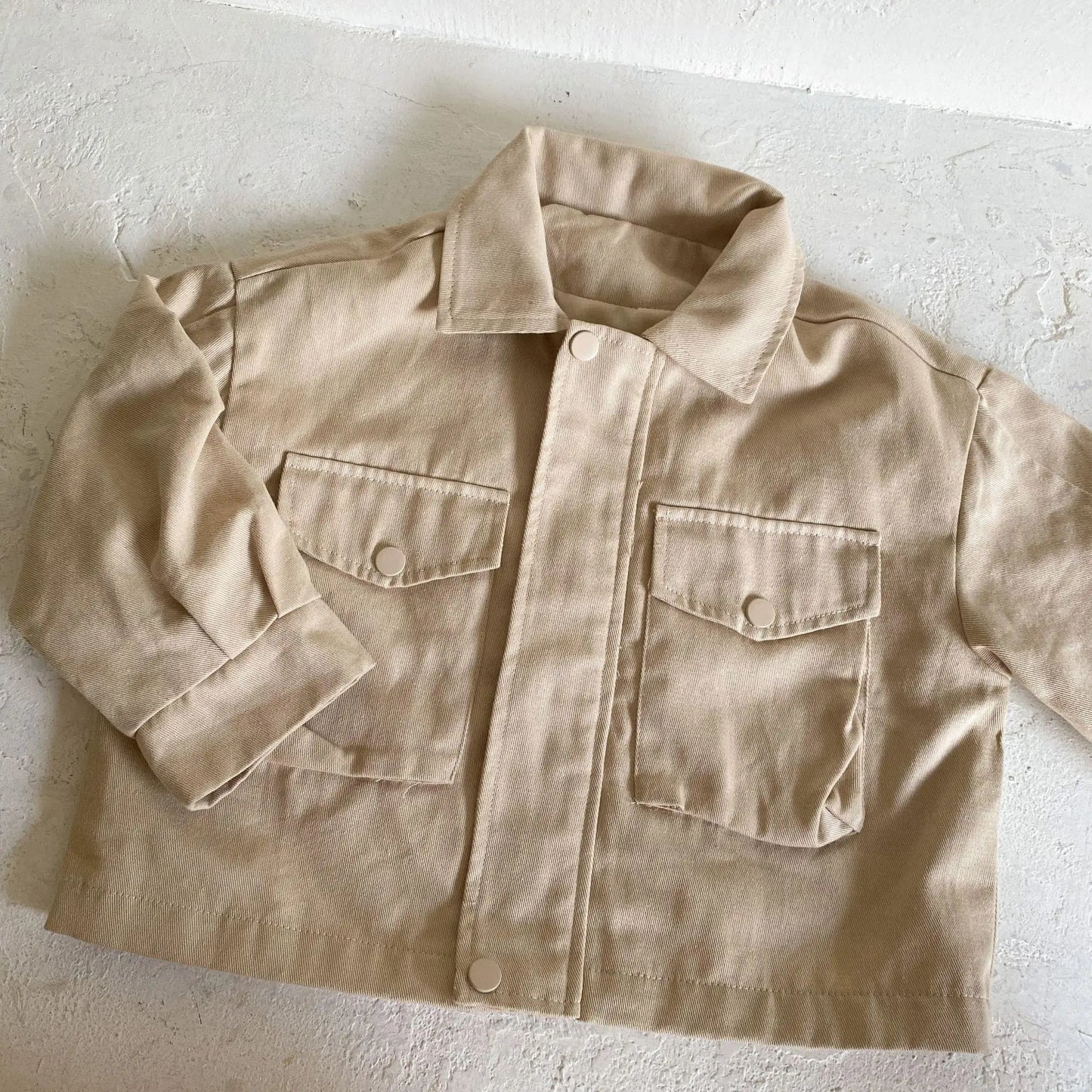 ショートコート・ジャケット・ジャンパー beige / 12M 80cm キッズアウター 襟付きジャケット レトロコート 2カラー