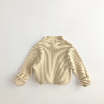 ニット・セーター beige / 80cm キッズセーター ハーフタートルネックトップス ボトルネック 6カラー ユニセックス 男の子 女の子 子供服
