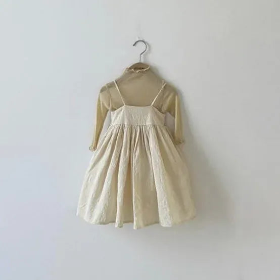 ノースリーブワンピース beige / 9M 73cm キッズワンピース キャミソールワンピース シンプルドレス 2カラー