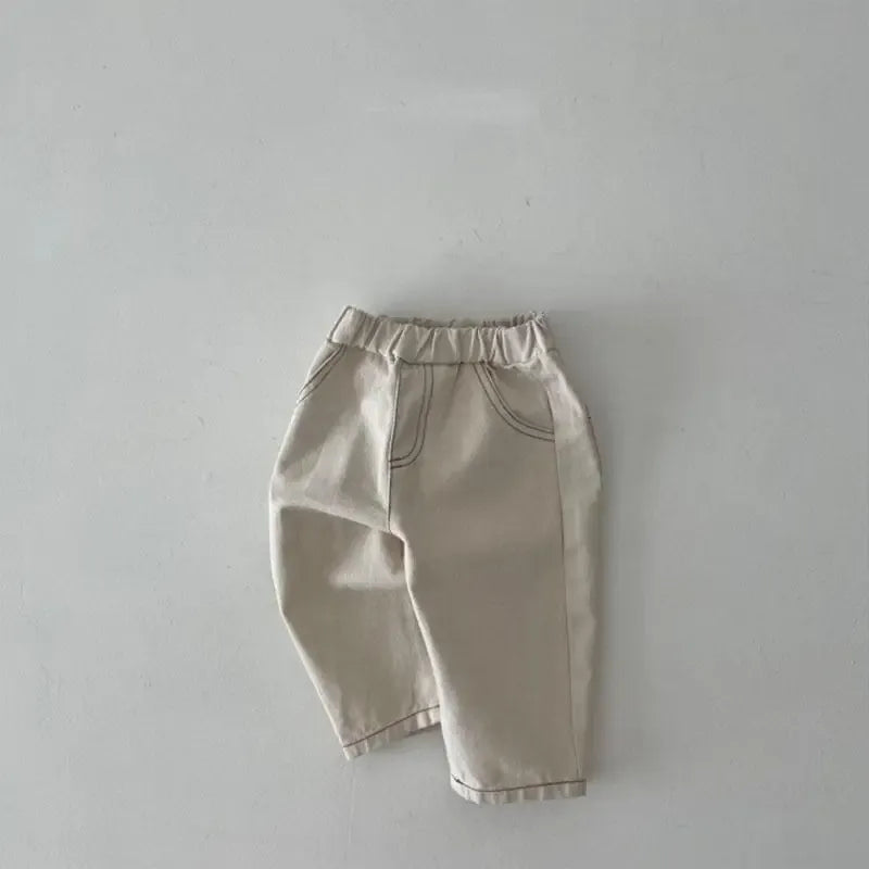 デニムパンツ beige / 9M 73cm ベビーパンツ 薄手デニムパンツ ルーズロングパンツ ジーンズ 3カラー