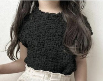 タンクトップ・キャミソール・ノースリーブトップス black / 12M/80cm キッズ ニット ノースリーブ Tシャツ ベージュ ブラック カーキ ガールズ 5941B