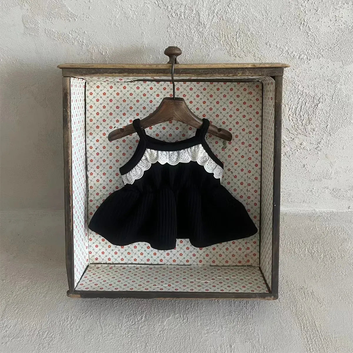 ノースリーブワンピース Black / 9M 73cm ベビーワンピース キャミソールレースペプラムチュニック キャミワンピ ミニワンピ 3カラー【mh0005735】