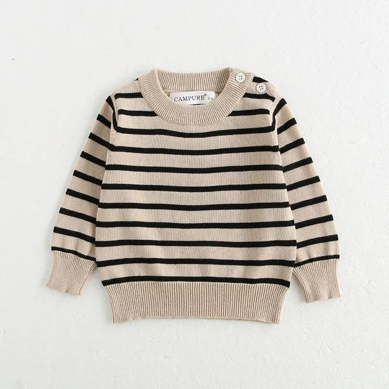 ニット・セーター black stripe / 66cm ベビートップス 水玉ドット/ボーダーニット長袖セーター【mh0008507】