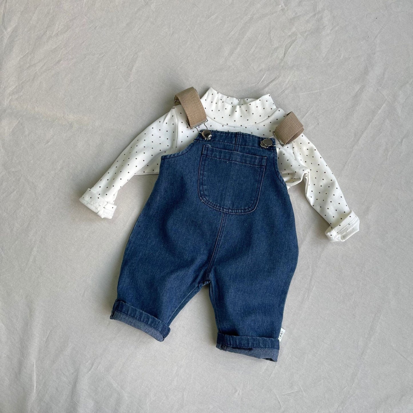 オーバーオール Blue / 66cm ベビーオーバーオール デニムサスペンダーサロペットパンツ【mh0009106】