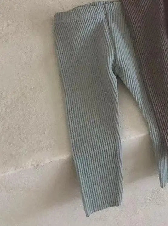 レギンスパンツ blue green / 6M 66cm ベビーパンツ リブレギンスパンツ シンプルベーシック