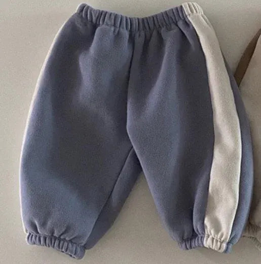 ロングパンツ・スウェットパンツ Blue Purple / 73cm 6-9m ベビーパンツ パッチワークパンツ カジュアルスポーツパンツ 2カラー