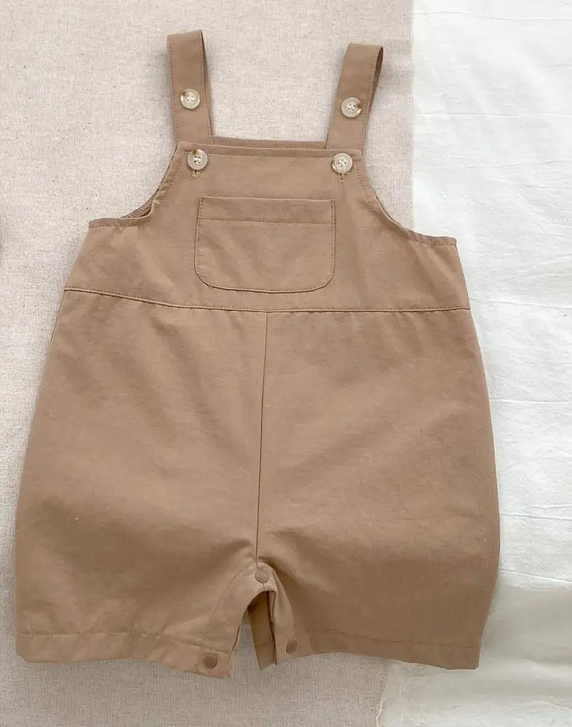 オーバーオール brown / 6M 66cm ベビーオーバーオール サスペンダーパンツ サロペット 2カラー
