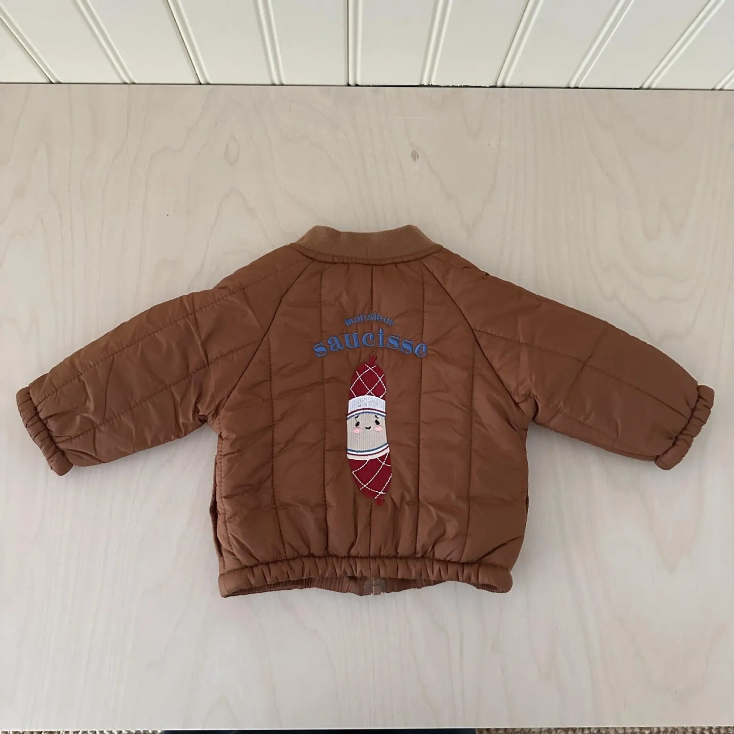 ショートコート・ジャケット・ジャンパー Brown / 9M 73CM ベビーキッズアウター バック刺繍キルティングブルゾンジャケット【mh0008375】