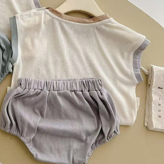 ノースリーブセットアップ cartoon pattern vest sleeveless bag pants suit【mh0009525】