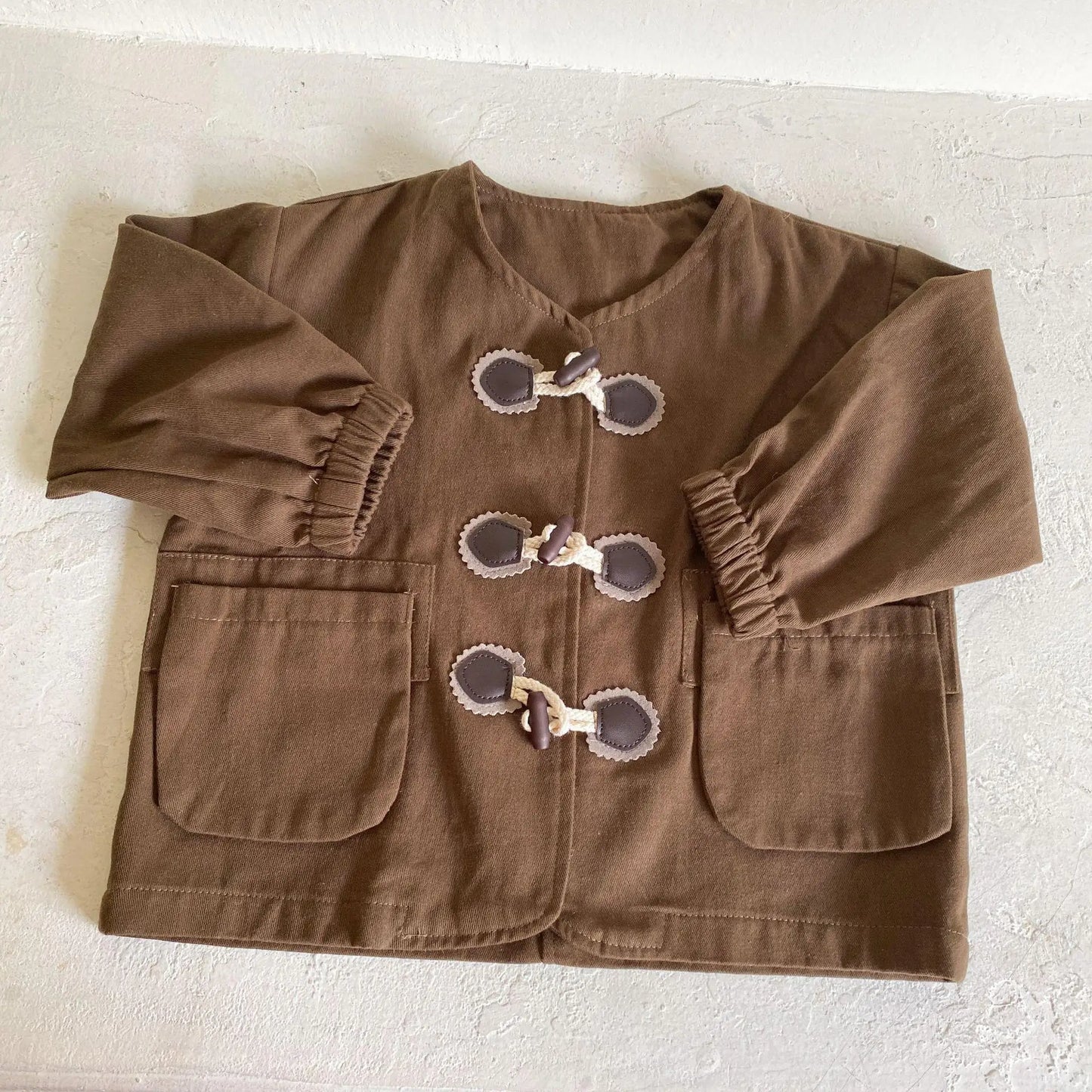 ショートコート・ジャケット・ジャンパー coffee / 12M 80cm キッズアウター ダッフル トグルボタン ジャケット コート 2カラー