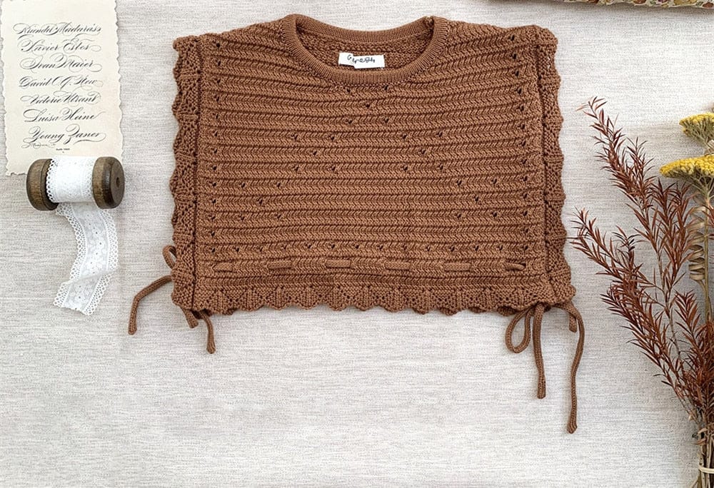 ベスト coffee / S ( 80-100CM) ベビー キッズ ニット ベスト ショール