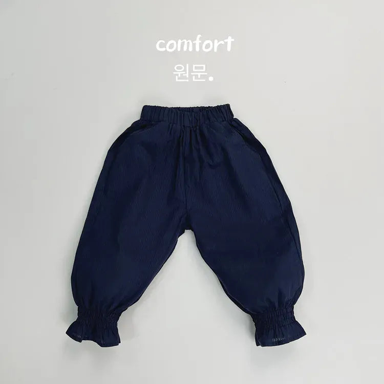 ロングパンツ・スウェットパンツ dark blue / 12M 80cm キッズパンツ ルーズロングパンツ アンクルタイド サマーパンツ 3カラー